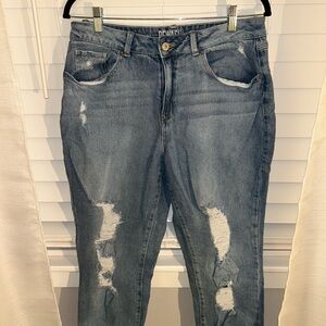 Rewash Distressed Blue Boyfriend Jeans